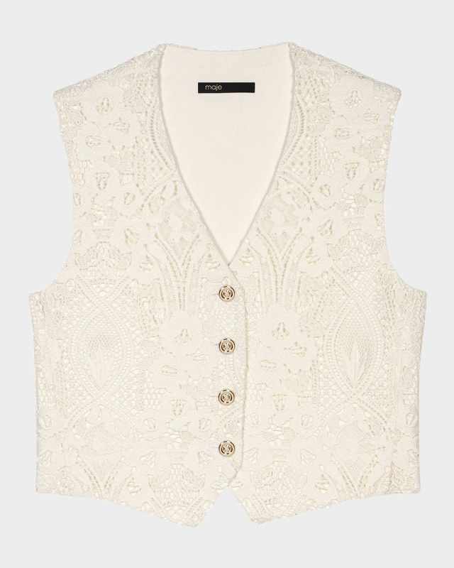 Virendana Floral Lace Vest